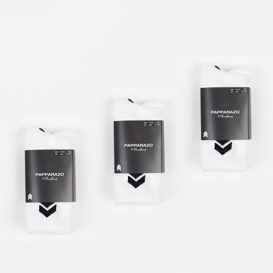 3 PAIRS - WHITE SOCKS